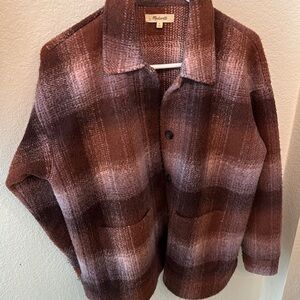 Madewell Pendleton Checkered Wool Jacket - Brown and Pink